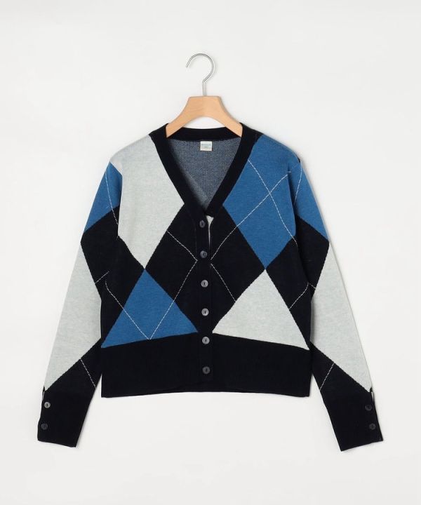 日本NOLLEY'S MALL 阿蓋爾提花V領開衫 日本NOLLEY'S MALL 阿蓋爾提花V領開衫