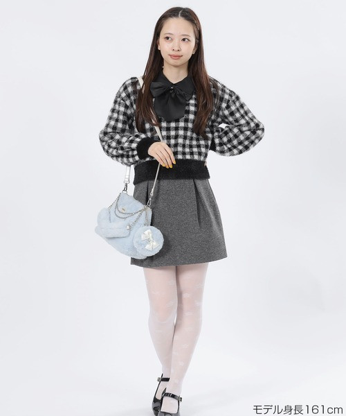 日本MARY QUANT亮片絲帶毛絨套頭衫 日本MARY QUANT亮片絲帶毛絨套頭衫