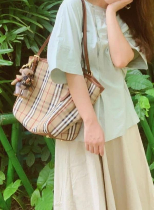 BURBERRY經典格紋戰馬可變型配色托特包 日本代購,BURBERRY,2way