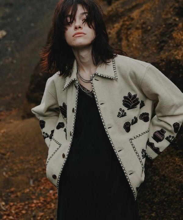 日本Freada印度刺繡羊毛墨西哥夾克羊毛外套 日本Freada印度刺繡羊毛墨西哥夾克羊毛外套