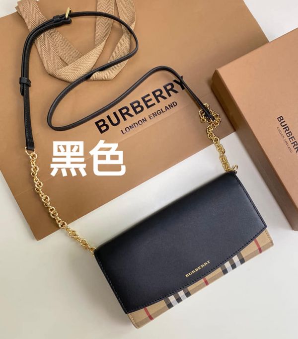 現貨特價BURBERRY House 格紋拼皮革WOC長夾包(售價已折) BURBERRY,House  格紋拼皮革WOC長夾包