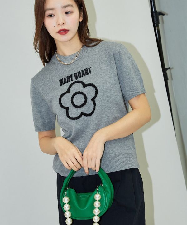 日本 相良刺繍 ショートスリーブ ニットTシャツMARY QUANT×PUBLUX LIMITED MODEL 刺繡短袖針織T恤限量版 日本 相良刺繍 ショートスリーブ ニットTシャツMARY QUANT×PUBLUX LIMITED MODEL 刺繡短袖針織T恤限量版