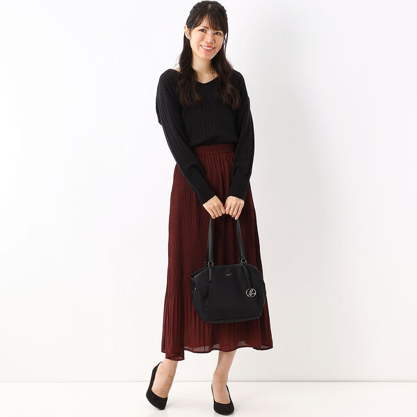 現貨日本agnes b.皮革吊飾皮提把防潑水尼龍托特包-小(售價已折) agnes b.,皮革吊飾皮提把防潑水尼龍托特包-小