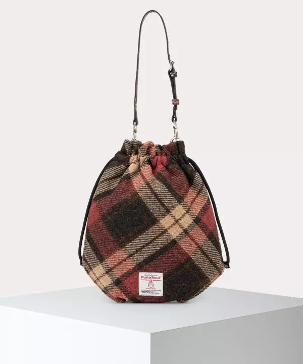 日本Vivienne Westwood HARRIS TWEED CHECK DRAWSTRING 斜紋布抽繩包 日本Vivienne Westwood HARRIS TWEED CHECK DRAWSTRING 斜紋布抽繩包