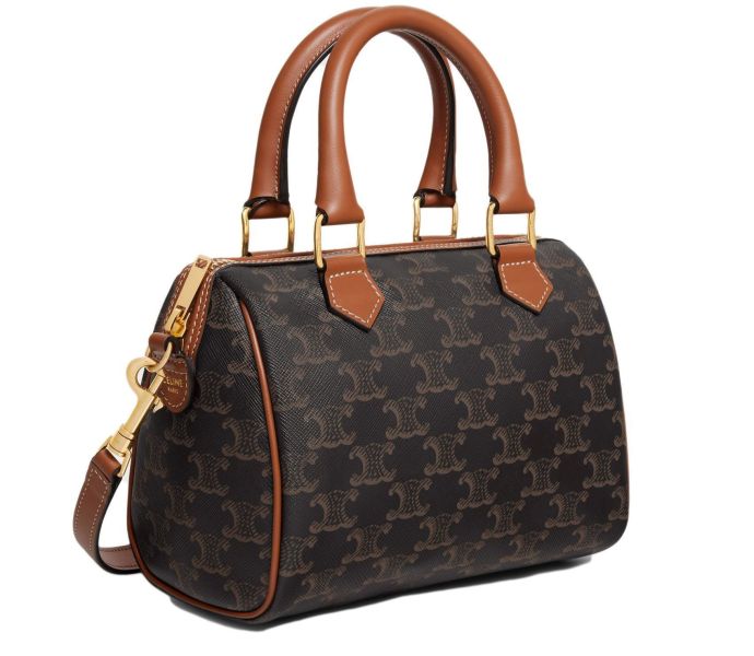 日本 CELINE Triomphe 帆布 MINI BOSTON 標誌印花小號波士頓包 日本 CELINE Triomphe 帆布 MINI BOSTON 標誌印花小號波士頓包