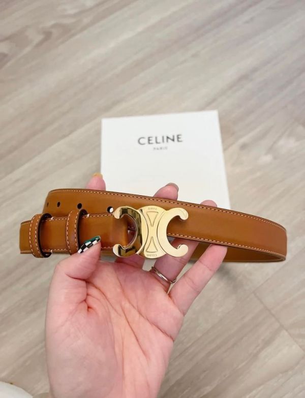 CELINE 凱旋門小牛皮腰帶 日本代購-CELINE 草編漁夫帽