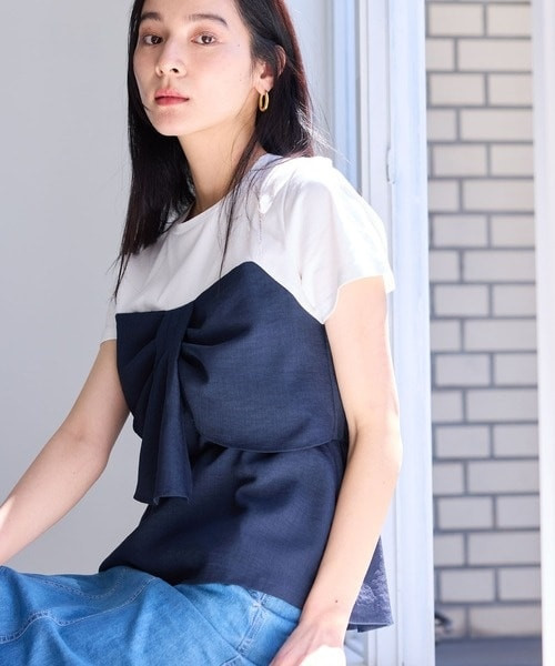 日本 V is蝴蝶結撞色上衣 日本 V is蝴蝶結撞色上衣
