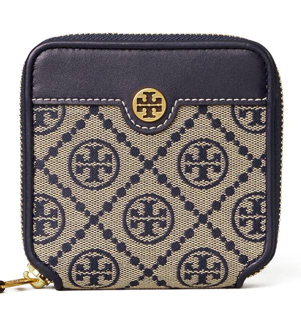 Tory Burch T monogram老花拉鍊短夾 Tory Burch T monogram老花拉鍊短夾