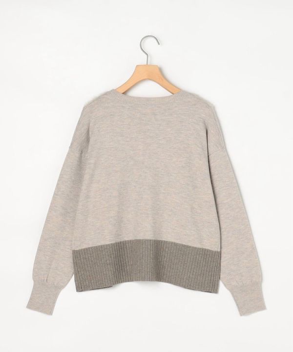 日本NOLLEY'S MALL 拉美羽毛切換雙色套頭針織衫 日本NOLLEY'S MALL 拉美羽毛切換雙色套頭針織衫