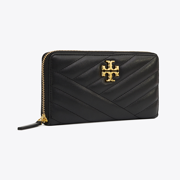 現貨-Tory Burch Kira人字形縫金屬logo拉鏈長夾(共二色) TB包