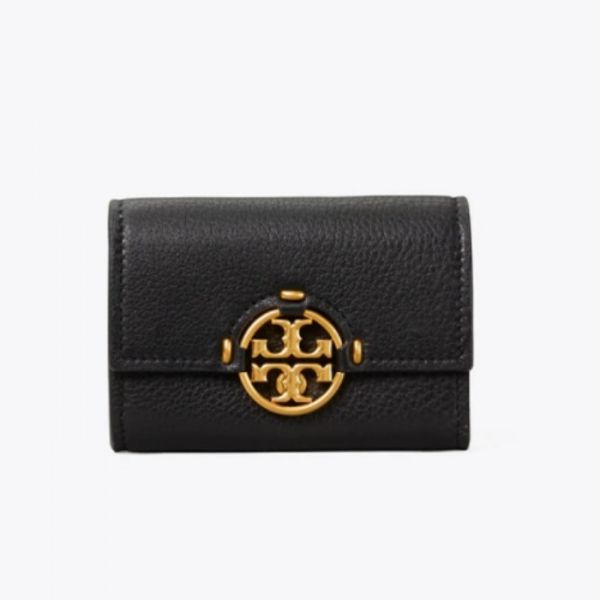 Tory Burch Miller荔枝紋牛皮迷你翻蓋短夾 TB包