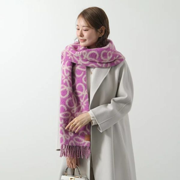 日本LOEWE Anagram 羊駝毛和羊毛大logo圍巾 日本LOEWE Anagram 羊駝毛和羊毛大logo圍巾