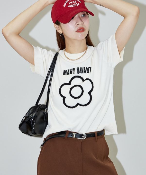 日本 相良刺繍 ショートスリーブ ニットTシャツMARY QUANT×PUBLUX LIMITED MODEL 刺繡短袖針織T恤限量版 日本 相良刺繍 ショートスリーブ ニットTシャツMARY QUANT×PUBLUX LIMITED MODEL 刺繡短袖針織T恤限量版