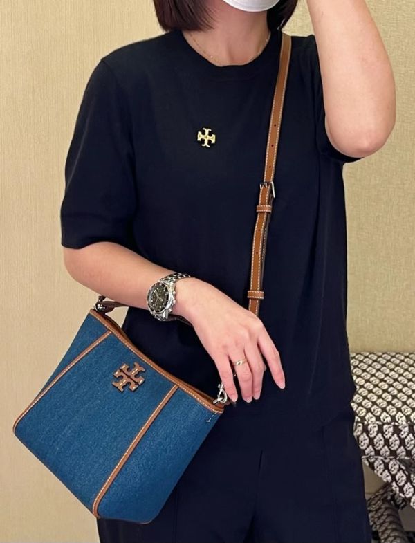 TORY BURCH  MCGLOW  牛仔布小號水桶包 TORY BURCH  MCGLOW   牛仔布小號水桶包