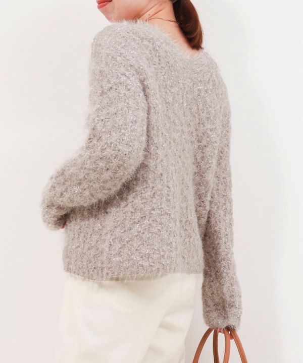 日本NOLLEY'S MALL 拉美花羽毛商城2WAY領套頭針織衫 日本NOLLEY'S MALL 拉美花羽毛商城2WAY領套頭針織衫