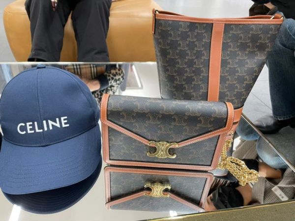 CELINE TRIOMPHE帆布及小牛皮TRIOMPHE帆布飾鍊銀包 CELINE TRIOMPHE帆布及小牛皮TRIOMPHE帆布飾鍊銀包