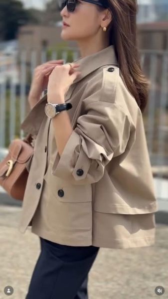 日本 Rgl 超百搭短版風衣外套 日本 Rgl 超百搭短版風衣外套