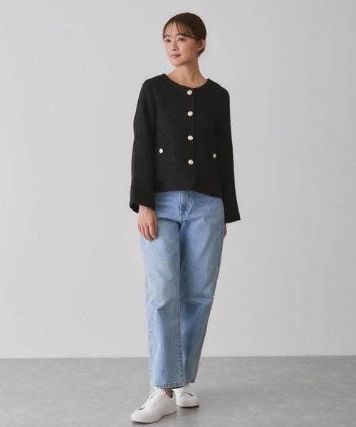 日本 小香風混色粗花呢 金釦外套 日本 小香風混色粗花呢 金釦外套