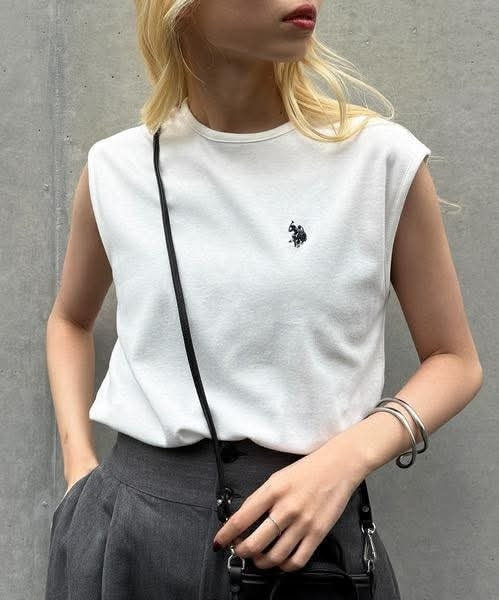 日本 U.S. POLO ASSN.限量版 無袖 Tee刺繡小馬logo , 日本 U.S. POLO ASSN.限量版 無袖 Tee刺繡小馬logo ,
