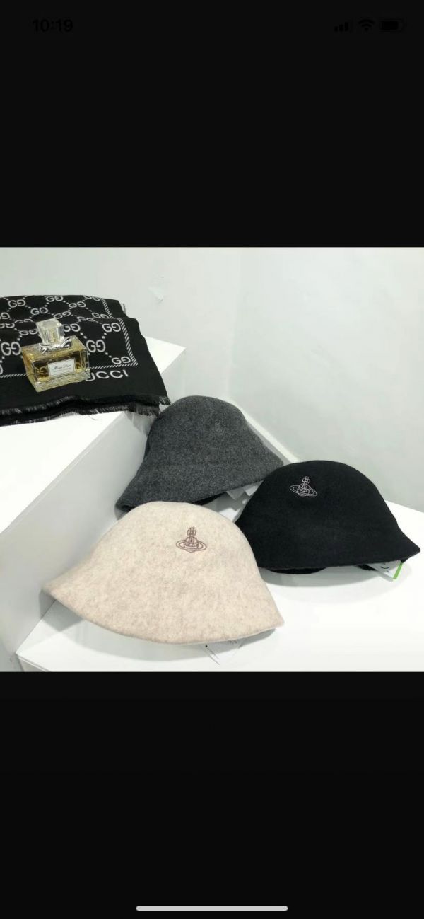 特價日本vivienne westwood 土星刺繡LOGO羊毛毛呢漁夫帽(售價已折) vivienne westwood,漁夫帽