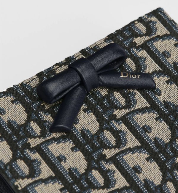 日本限定款DIOR Oblique Bow Dahliaウォレット蝴蝶結對開短夾 日本限定款DIOR Oblique Bow Dahliaウォレット蝴蝶結對開短夾