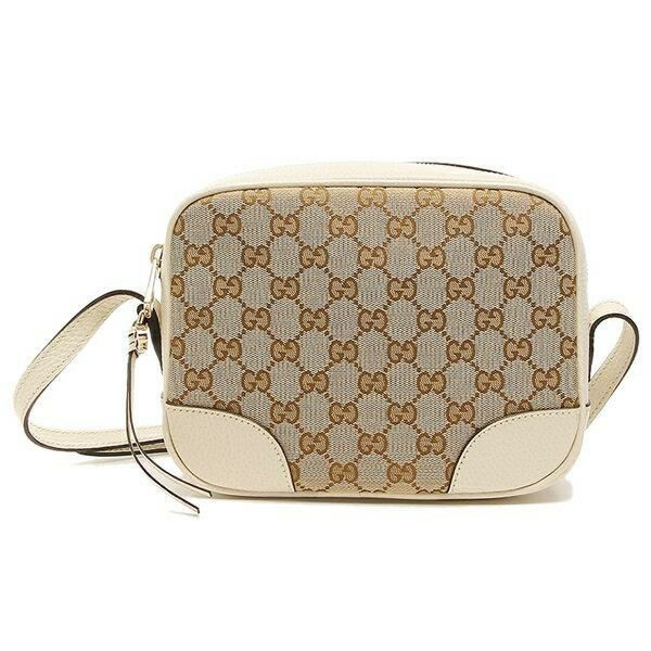 GUCCI LOGO緹花布牛皮飾邊小方包斜背包 GUCCI,緹花,小方包,斜背包