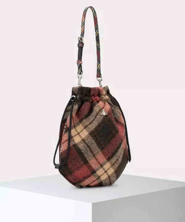 日本Vivienne Westwood HARRIS TWEED CHECK DRAWSTRING 斜紋布抽繩包 日本Vivienne Westwood HARRIS TWEED CHECK DRAWSTRING 斜紋布抽繩包