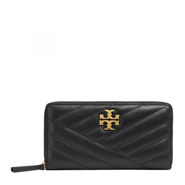 現貨-Tory Burch Kira人字形縫金屬logo拉鏈長夾(共二色) TB包