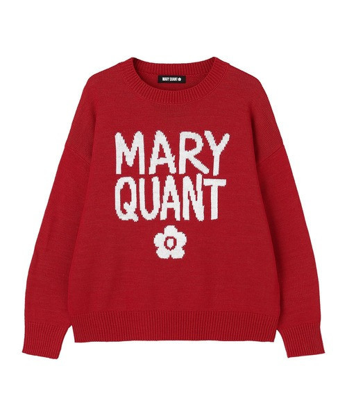 日本MARY QUANT 紅色彩繪Logo針織套頭衫（針織衫/毛衣） 日本MARY QUANT 紅色彩繪Logo針織套頭衫（針織衫/毛衣）