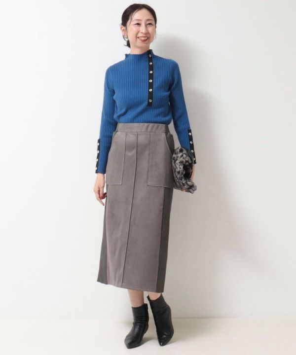 日本NOLLEY'S MALL 前排紐扣配色拉美套頭針織衫 日本NOLLEY'S MALL 前排紐扣配色拉美套頭針織衫