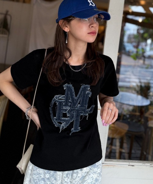 日本 mily bilet 牛仔流蘇貼片T恤 日本 mily bilet 牛仔流蘇貼片T恤