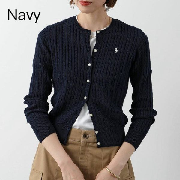 日本Polo Ralph Lauren 刺繡LOGO麻花針織開釦衫 日本Polo Ralph Lauren 刺繡LOGO麻花針織開釦衫