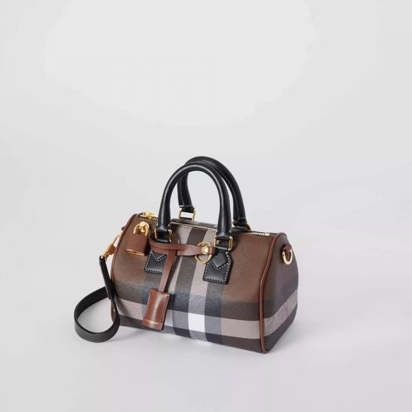 BURBERRY 格紋皮革迷你保齡球包 日本專櫃代購 Celine迷你貝殼包