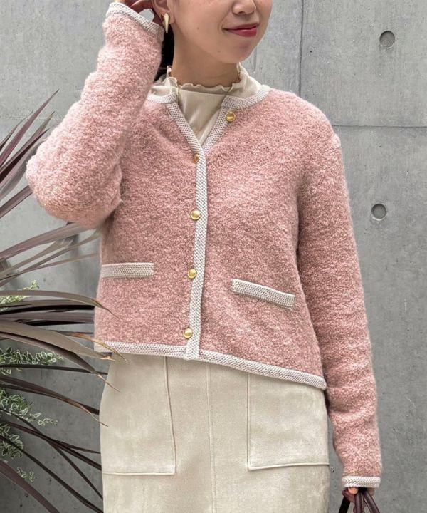 日本NOLLEY'S MALL 圈圈針織圓領開襟衫 日本NOLLEY'S MALL 圈圈針織圓領開襟衫