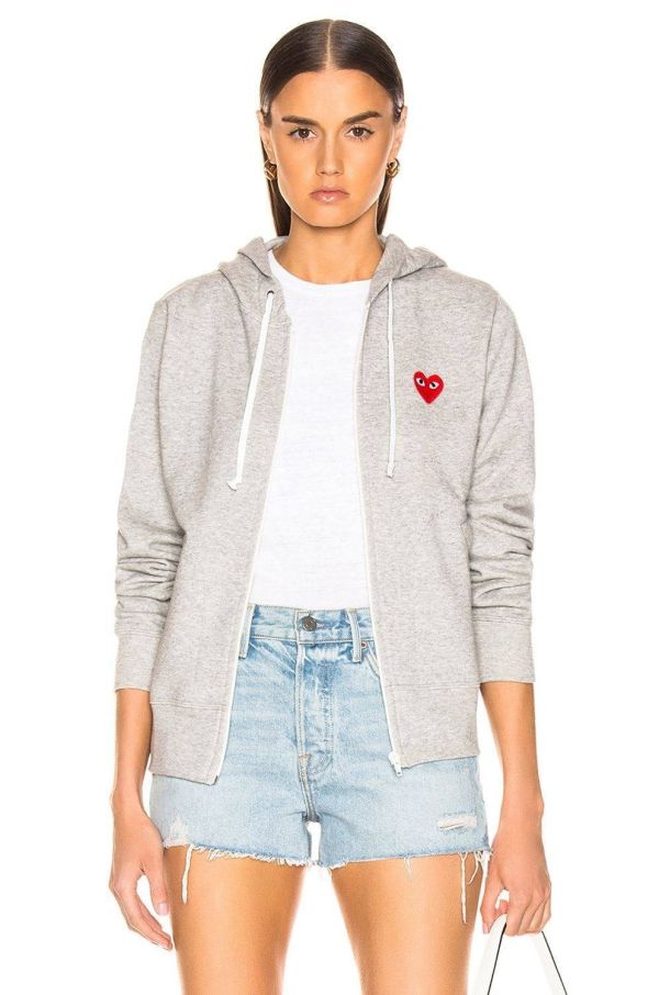 日本CDG PLAY 川久保玲背面愛心字母圖樣拉鍊連帽外套 日本CDG PLAY 川久保玲背面愛心字母圖樣拉鍊連帽外套
