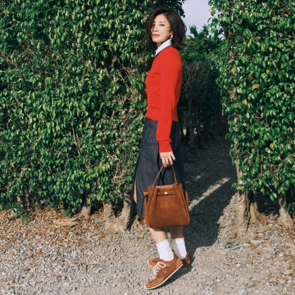 Tory Burch Romy麂皮水桶包(售價已折) Tory Burch Romy麂皮水桶包