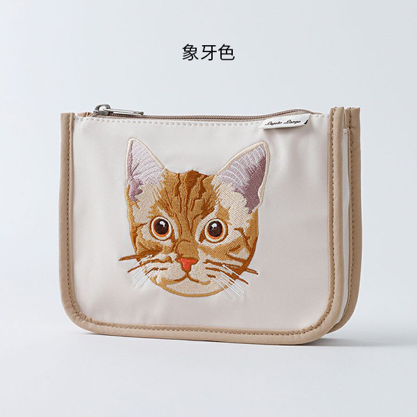 日本 Legato Largo NEKO 貓咪刺繡化妝包收納袋(共四色) Legato Largo,貓,刺繡,化妝包