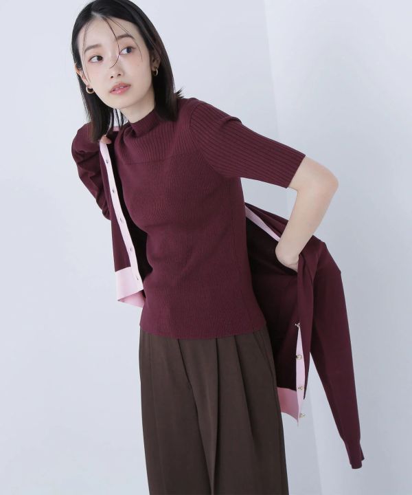 日本NATURAL BEAUTY BASICバイカラーアンサンブルOL最愛的撞色二件組套裝 開襟衫 日本NATURAL BEAUTY BASICバイカラーアンサンブルOL最愛的撞色二件組套裝 開襟衫
