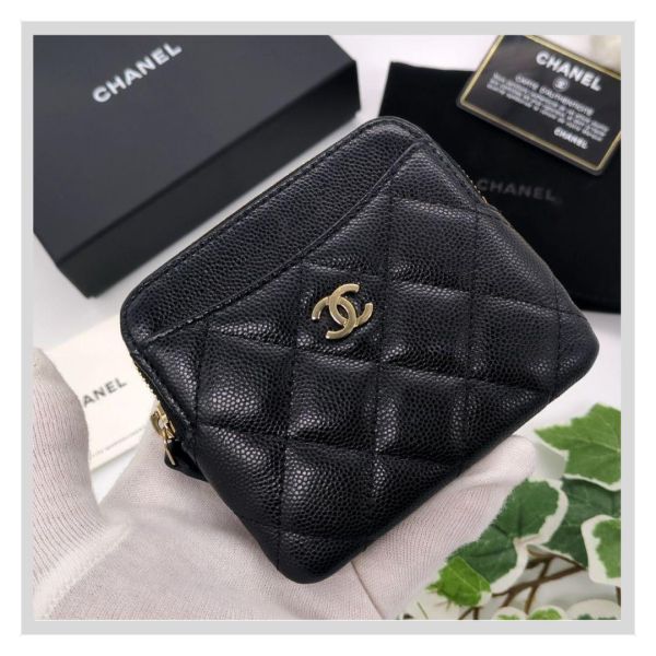 日本 Chanel Matelasse Fragment 魚子醬皮革零錢包和卡片夾 日本 Chanel Matelasse Fragment 魚子醬皮革零錢包和卡片夾