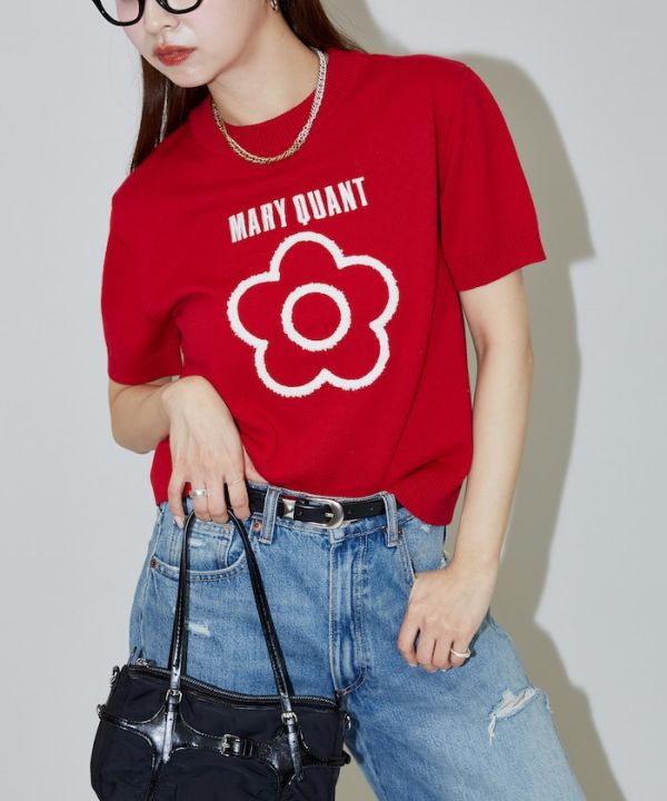 日本 相良刺繍 ショートスリーブ ニットTシャツMARY QUANT×PUBLUX LIMITED MODEL 刺繡短袖針織T恤限量版 日本 相良刺繍 ショートスリーブ ニットTシャツMARY QUANT×PUBLUX LIMITED MODEL 刺繡短袖針織T恤限量版
