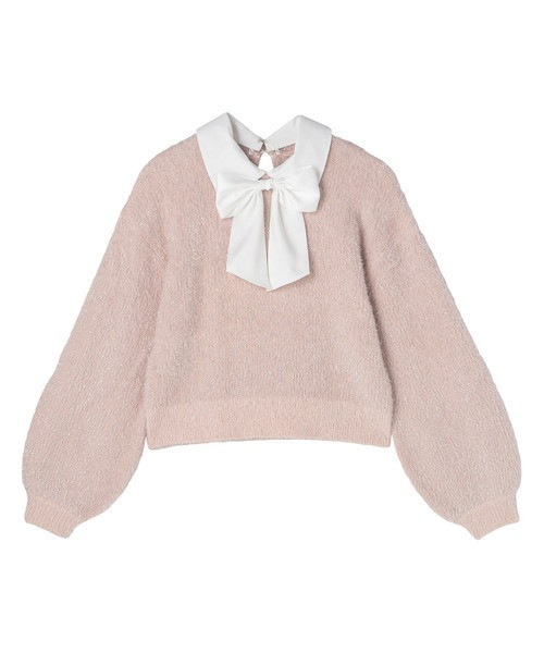 日本MARY QUANT亮片絲帶毛絨套頭衫 日本MARY QUANT亮片絲帶毛絨套頭衫