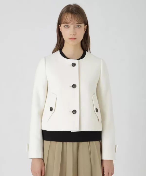 日本 BLUE LABEL 精美雙層海狸皮無領夾克 日本 BLUE LABEL 精美雙層海狸皮無領夾克