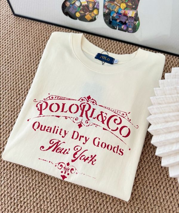 日本 Polo Ralph Lauren  Graphic Logo Cotton Jersey Tee 美式復古奶杏色T恤 鄭秀晶同款 日本 Polo Ralph Lauren  Graphic Logo Cotton Jersey Tee 美式復古奶杏色T恤 鄭秀晶同款
