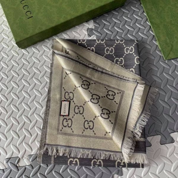 超值代購-GUCCI 經典鑲金絲披肩圍巾(售價已折) GUCCI ,羊毛,大方巾,圍巾