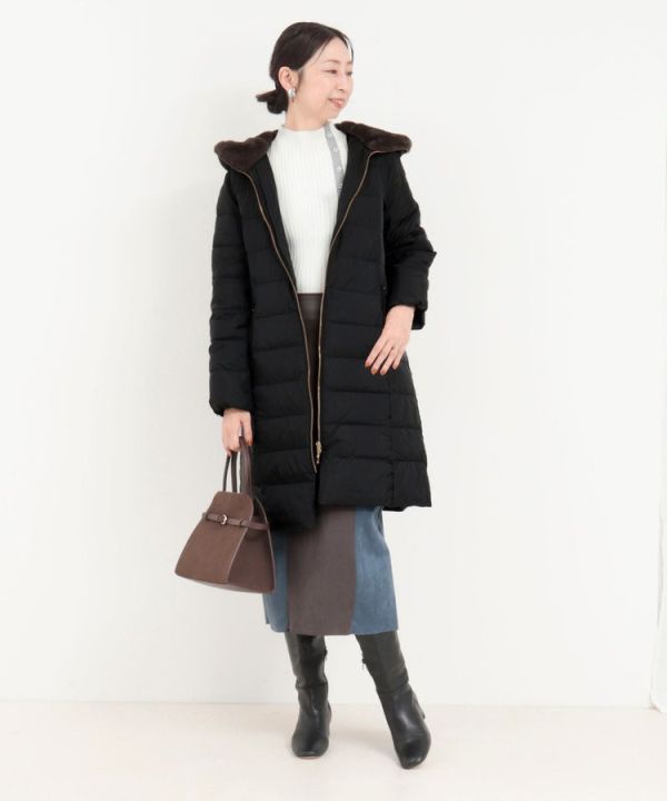 日本NOLLEY'S MALL 防水高密度塔夫綢和人造毛皮長外套 日本NOLLEY'S MALL 防水高密度塔夫綢和人造毛皮長外套