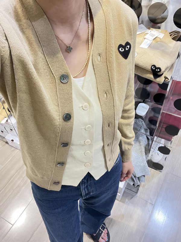 川久保玲 PLAY CDG 日本製羊毛V領開襟針織衫 川久保玲,PLAY,羊毛,V領