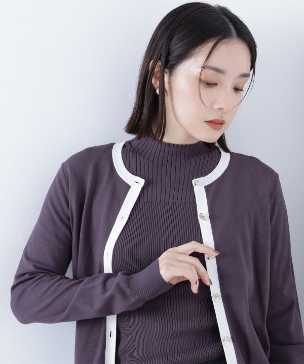 日本NATURAL BEAUTY BASICバイカラーアンサンブルOL最愛的撞色二件組套裝 開襟衫 日本NATURAL BEAUTY BASICバイカラーアンサンブルOL最愛的撞色二件組套裝 開襟衫