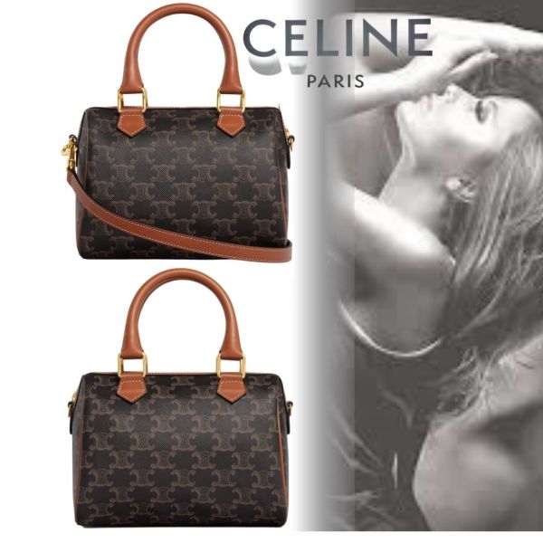 日本 CELINE Triomphe 帆布 MINI BOSTON 標誌印花小號波士頓包 日本 CELINE Triomphe 帆布 MINI BOSTON 標誌印花小號波士頓包