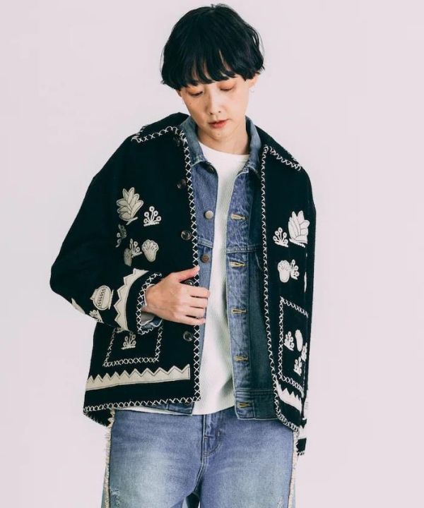 日本Freada印度刺繡羊毛墨西哥夾克羊毛外套 日本Freada印度刺繡羊毛墨西哥夾克羊毛外套