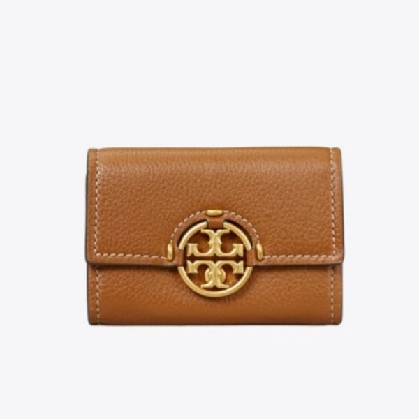 Tory Burch Miller荔枝紋牛皮迷你翻蓋短夾 TB包